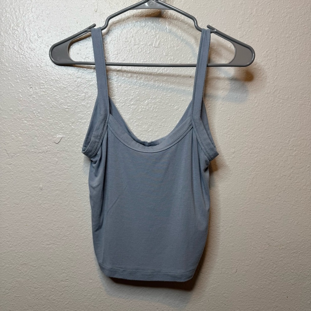 Double Zero Dusty Blue Cropped Tank Top Size Large